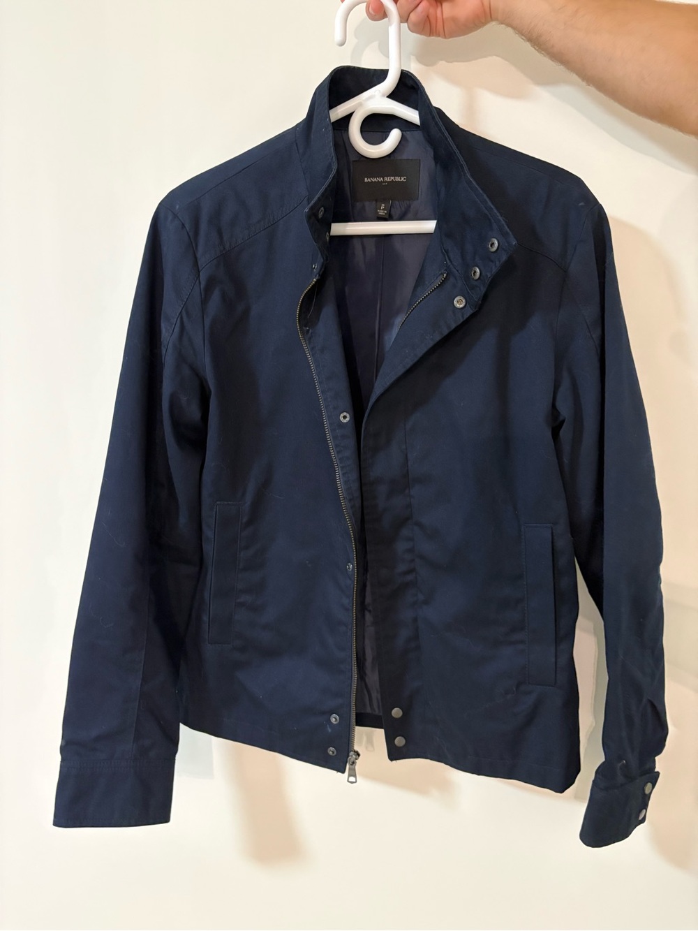 Banana Republic Men's-Style Navy Zip Bomber Jacket